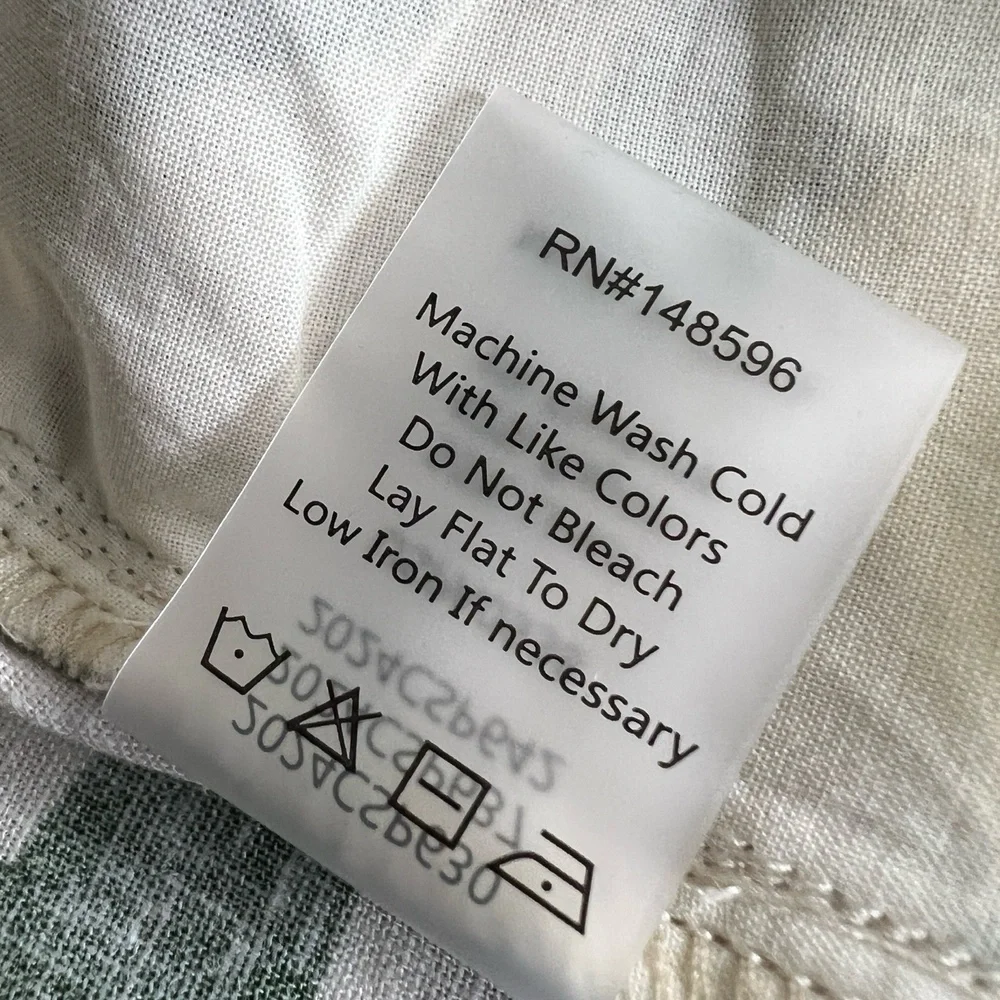 Universal Standard Linen Pants Wide Leg Green‎ White Print Size 4XL (38-40) New